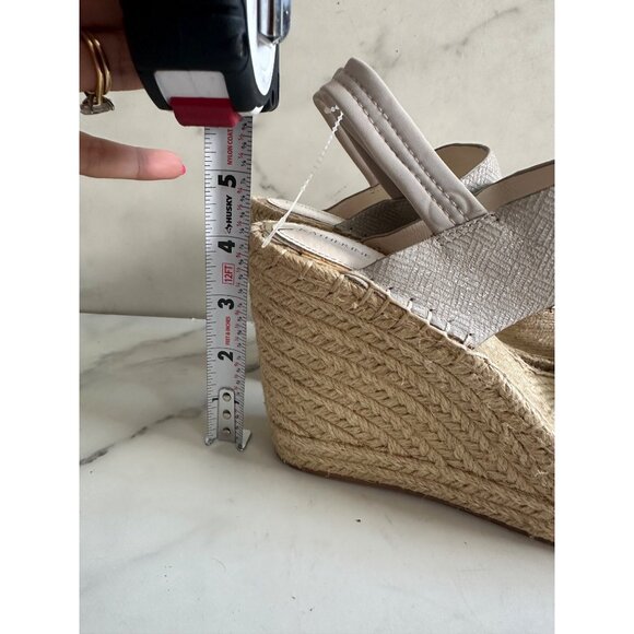 KATHERINE KELLY Gray Espadrille Wedges Size 8.5 - Picture 10 of 11